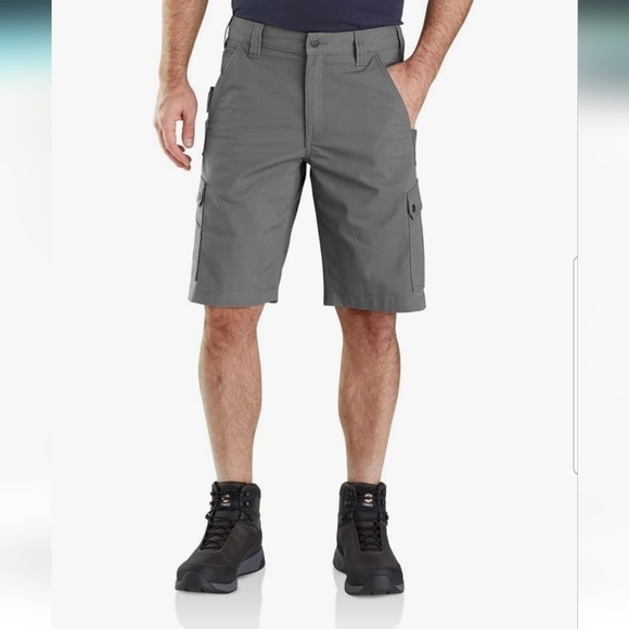 Carhartt Men's Rugged Flex Relaxed Fit Ripstop Cargo Work Short Steel Gray 40 - Picture 1 of 7